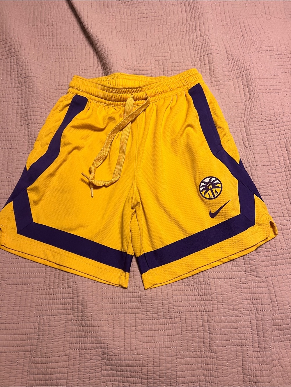 Nike LA Sparks Yellow Dri-FIT Basketball Shorts with Drawstring